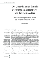 Die „Vita dla santa fancella Notburga da Rottenburg“ von Janmatî Declara: Zur Entstehung und zum Inhalt des ersten ladinischen Buchs
