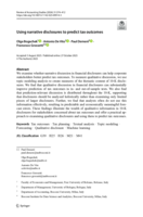 Using narrative disclosures to predict tax outcomes