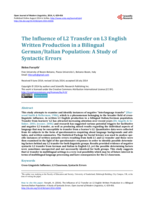 The Influence of L2 Transfer on L3 English Written Production in a Bilingual German/Italian Population: A Study of Syntactic Errors