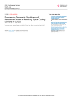 Empowering Occupants: Significance of Behavioral Choices in Reducing Space Cooling Demand in Europe