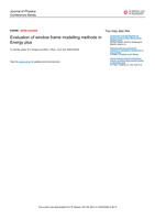 Evaluation of window frame modelling methods in Energy plus