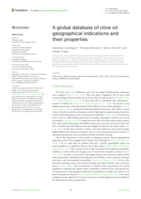 A global database of olive oil geographical indications and their properties