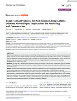 Local Habitat Features, but Not Isolation, Shape Alpine Odonate Assemblages: Implications for Modelling and Conservation