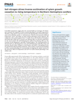 Soil nitrogen drives inverse acclimation of xylem growth cessation to rising temperature in Northern Hemisphere conifers