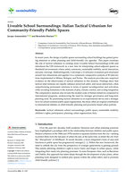 Liveable School Surroundings: Italian Tactical Urbanism for Community-Friendly Public Spaces