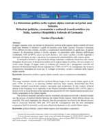 La distensione politica nella regione alpina centrale nei primi anni Settanta: Relazioni politiche, economiche e culturali transfrontaliere tra Italia, Austria e Repubblica Federale di Germania