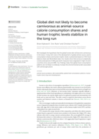 Global diet not likely to become carnivorous as animal-source calorie consumption shares and human trophic levels stabilize in the long run