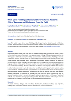 What Does Multilingual Research Show Us About Research Ethics? Examples and Challenges From the Field