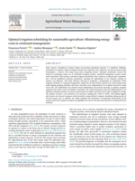 Optimal irrigation scheduling for sustainable agriculture: Minimising energy costs in rotational management
