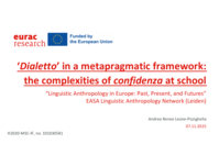 ‘Dialetto’ in a metapragmatic framework: the complexities of confidenza at school