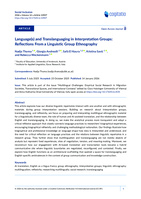 Language(s) and Translanguaging in Interpretation Groups: Reflections From a Linguistic Group Ethnography