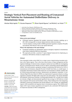 Strategic Vertical Port Placement and Routing of Unmanned Aerial Vehicles for Automated Defibrillator Delivery in Mountainous Areas