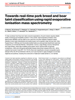 Towards real-time pork breed and boar taint classification using rapid evaporative ionisation mass spectrometry