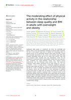 The moderating effect of physical activity in the relationship between sleep quality and BMI in adults with overweight and obesity