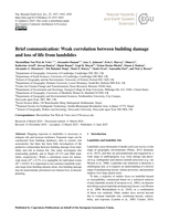 Brief communication: Weak correlation between building damage and loss of life from landslides