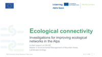 Ecological connectivity: Investigations for improving ecological networks in the Alps.