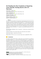 On deciding the data complexity of answering linear monadic Datalog queries with LTL operators
