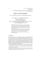 Know Your Exceptions: Towards an Ontology of Exceptions in Knowledge Representation