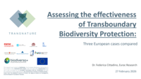 Assessing the effectiveness of Transboundary Biodiversity Protection: Three European Cases Compared