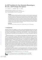An ASP Translation for Non-Monotonic Reasoning on DL-Liteℛ with Prototype Descriptions