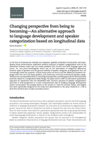 Changing perspective from being to becoming: An alternative approach to language development and speaker categorization based on longitudinal data