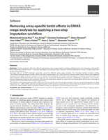 Removing array-specific batch effects in GWAS mega-analyses by applying a two-step imputation workflow