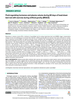 Fluid-regulating hormones and plasma volume during 60-days of head-down bed rest with exercise during artificial gravity (BRACE)