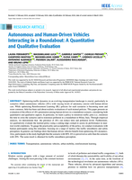 Autonomous and Human-Driven Vehicles Interacting in a Roundabout: A Quantitative and Qualitative Evaluation