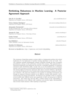 Rethinking Robustness in Machine Learning: A Posterior Agreement Approach