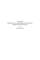 Sezione III Educazione e Cura: partecipazione democratica, resilienza, giustizia educativa