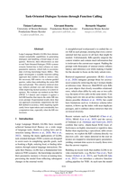 Task-Oriented Dialogue Systems through Function Calling