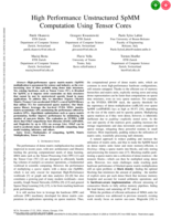 High performance unstructured spmm computation using tensor cores