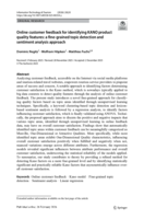Online customer feedback for identifying KANO product quality features: A Fine-Grained Topic Detection and Sentiment Analysis Approach