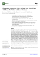 Climate and competition effects on basal area growth vary with beech–fir mixture and stand structure