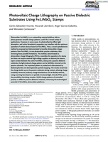 Photovoltaic Charge Lithography on Passive Dielectric Substrates Using Fe:LiNbO3 Stamps