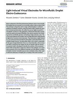 Light-Induced Virtual Electrodes for Microfluidic Droplet Electro-Coalescence