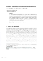 Building an Ontology of Computational Complexity