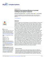Inference and training efficiency in pruned multilayer perceptron networks
