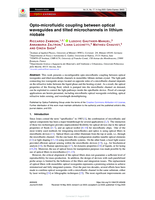 Opto-microfluidic coupling between optical waveguides and tilted microchannels in lithium niobate