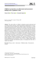 Children's Perspectives on Achievement and Assessment: Findings from a qualitative study