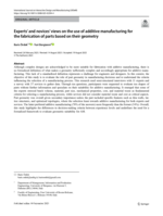 Experts’ and novices’ views on the use of additive manufacturing for the fabrication of parts based on their geometry