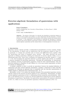 Exterior-algebraic formulation of quaternions with applications