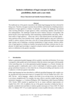 Inclusive definitions of legal concepts in Italian: possibilities, limits and a case study
