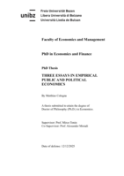 Three essays in empirical public and political economics