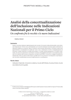 Analisi della concettualizzazione dell’inclusione nelle Indicazioni Nazionali per il Primo Ciclo: Un confronto fra le vecchie e le nuove Indicazioni