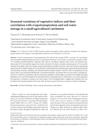 Seasonal variations of vegetative indices and their correlation with evapotranspiration and soil water storage in a small agricultural catchment