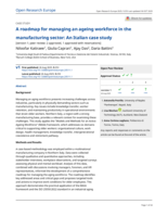 A roadmap for managing an ageing workforce in the manufacturing sector: An Italian case study