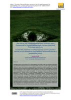 The role of the certification systems in the EU legal framework for sustainability goals, current state and future perspectives