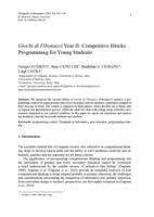 Giochi di Fibonacci Year II: Competitive Blocks Programming for Young Students