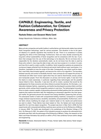 CAPABLE: Engineering, Textile, and Fashion Collaboration, for Citizens’ Awareness and Privacy Protection